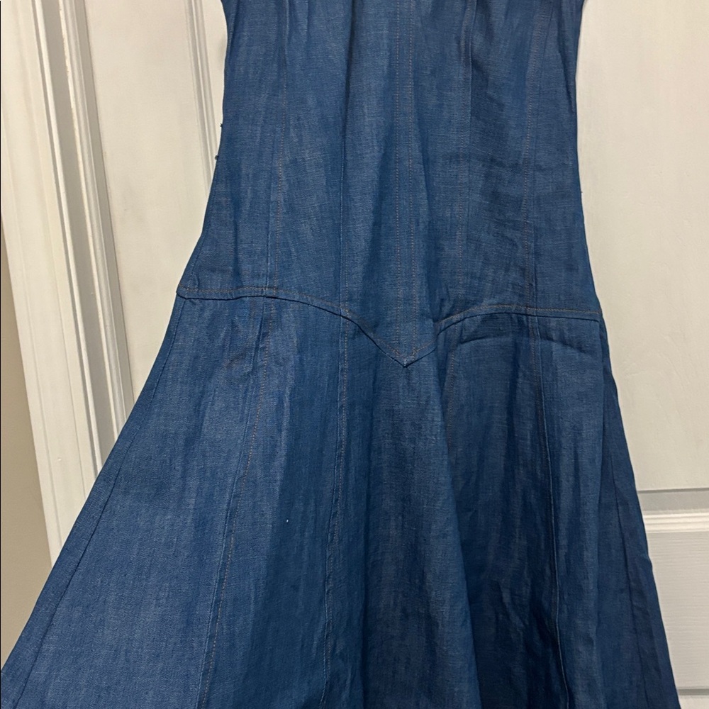 Current Air Los Angeles Seamed Denim Dress - Size Small Midi Dress - Picture 3 of 16
